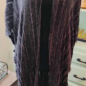 Vince Camuto Black Textured Shawl